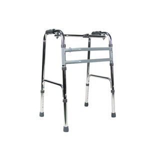 Andador para Personas Mayores con Cuatro Patas, Marco de Aleación de Aluminio, Color Plateado Mate y Brillante, Soporte de Movilidad y Masaje para la Salud - Product Image 1