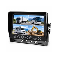 Layar Mobil 7 Inci AHD 1080P 4 Kanal Quad Split dengan Input Video, Remote Control, Kamera Mundur, dan Layar untuk Truk Berat