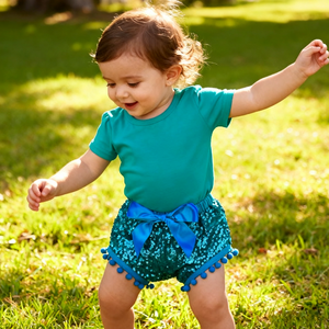 Bébé filles Shorts paillettes étincelle pantalons courts enfants fête d'anniversaire Shorts été <span class=keywords><strong>Pom</strong></span> <span class=keywords><strong>Pom</strong></span> couche-culotte couverture Bloomers Bummies - Product Image 3
