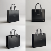 Sacs en Papier d'Art Personnalisés de Luxe avec Logo Imprimé Noir et Rose pour Vêtements et Cadeaux