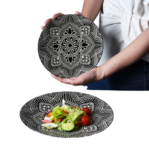 Juego de Vajilla de Porcelana de Lujo con Elegante Diseño de Plantas, Apto para Horno, Microondas y Lavavajillas, Juego de Platos y Utensilios Portátiles - Product Image 1