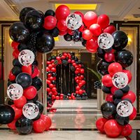 Kit de guirlande d'arc de ballons rouges et noirs Ballons noirs rouges pour la décoration d'anniversaire de douche de bébé de mariage d'anniversaire