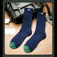 Chaussettes décontractées pour hommes, confortables, respirantes, antidérapantes, avec logo personnalisé, à motif floral côtelé