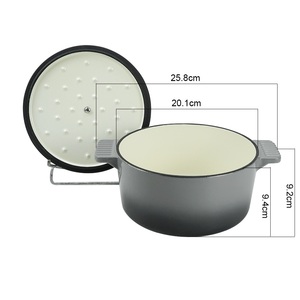 Nouvelle Arrivée - <span class=keywords><strong>Cocotte</strong></span> en Fonte Émaillée Antiadhésive à Couleurs Dégradées Personnalisables, Design Européen, Double Poignée - Product Image 3