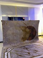 Tapis en velours cristal avec envers antidérapant, tapis persan imprimé sur mesure pour salon, grand tapis à motif marbre personnalisé