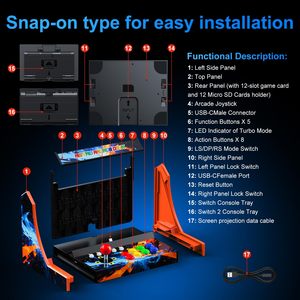 แท่นเกม Honcam Mini Arcade Dock แบบมีสาย สำหรับ Nintendo Switch/Switch 2 พร้อมคอนโทรลเลอร์ 2 ตัว ปุ่ม C ฟังก์ชั่นปลุก จอยสติ๊กแบบโลหะ ปุ่มเทอร์โบ - Product Image 6
