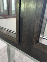 Ventanas de Madera de Wenge de Alta Calidad con Revestimiento de Aluminio para Villas de Lujo