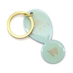 Porte-clés jeton de chariot en métal pour l'Europe et l'Allemagne avec logo personnalisé - Product Image 5