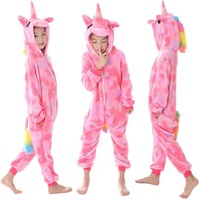Hiver Polaire Kigurumi Arc-en-ciel Violet Étoile Licorne Pyjamas Enfants Femmes Onesie Pijamas Woven Cartoon Animal Jumpsuits Summer