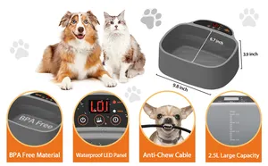 Outdoor Chew Resistant Cord Adjustable Temperature Winter Heated Water Bowl Timer Heated Pet Bowl