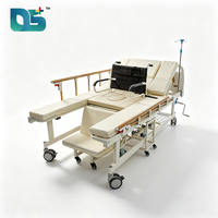 Cama de Hospital Manual Ajustable con Cinco Funciones, Estructura ABS, Barandillas Plegables, Ruedas Silenciosas y Cuña para Pacientes