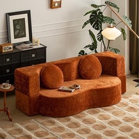 Sofá Cama Modular Moderno de Esquina de Tres Plazas con Tapizado de Tela y Relleno de Esponja para Sala de Estar