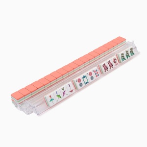 Juego de Fichas de Mahjong Americano Rosa Coral Moderno con Diseño Personalizado, Colores Vibrantes para Juegos en Casa y Fiestas - Product Image 2
