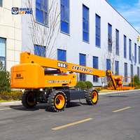 Plateforme élévatrice télescopique mobile CFMG 18m-34m, nacelle élévatrice électrique tractable à bras droit avec certifications CE ISO