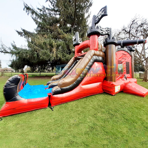 Castillo inflable pirata húmedo o seco con tobogán, castillo inflable comercial para niños - Product Image 3
