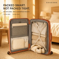 Ensemble de bagages extensibles 4 pièces en PP pur, 13, 20, 24, 28 pouces, valise rigide légère à roulettes, serrure TSA, 8 roues, style simple et classique