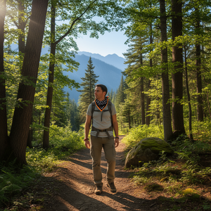 Fulari Sciarpa triangolare multifunzionale 60x135 cm con stampa geometrica per uso esterno, tutte le stagioni, unisex - Product Image 1