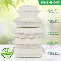 Boîte à lunch jetable écologique et biodégradable en amidon de maïs et bagasse de canne à sucre pour plats à emporter