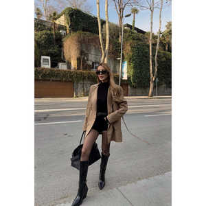 Gabardina Vintage para Mujer Tan Alessandro, Doble Botonadura con Decoración de Botones, Tejido de Algodón Personalizado para la Temporada de Otoño - Product Image 1