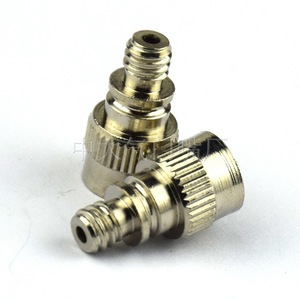 Adaptateur de valve française à valve française en cuivre pour le gonflage des pneus de vélo, couleur argent - Product Image 1