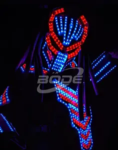 Venda quente Nightclub Robot Led Para Zancos Dj Carnaval Traje De Festa Colorido Stilt Robot Led Ballroom Robot Party Traje