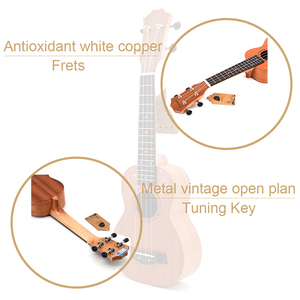 Paisen ukelele hawaii 21 pulgadas todos caoba ukelele de nylon blanco <span class=keywords><strong>cuerdas</strong></span> de <span class=keywords><strong>banjo</strong></span> - Product Image 5