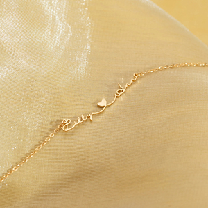 Collier avec nom en forme de cœur en acier inoxydable plaqué or 18 carats pour <span class=keywords><strong>couple</strong></span> Lateefah, certification CE, cadeaux pour la Saint-Valentin - Product Image 3