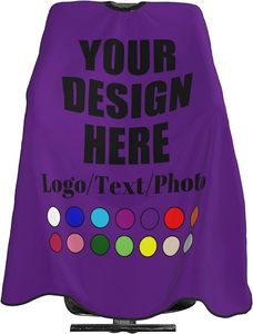 ผ้าคลุมตัดผมแบบกันน้ำ 100% โพลีเอสเตอร์ สำหรับร้านทำผม  พร้อมปักโลโก้ตามสั่ง - Product Image 3