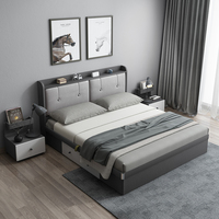 Moderne Queen-Size Holzbetten mit Stauraum Neues Modell Box-Design für Schlafzimmermöbel King-Size Moderne Apartment-Holzbetten