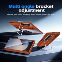 Funda Plegable Ultra Delgada con Tacto de Piel para Samsung Galaxy Z Fold 8, Ranura para Stylus, Correa de Silicona, Soporte para Cámara, Cubierta Protectora