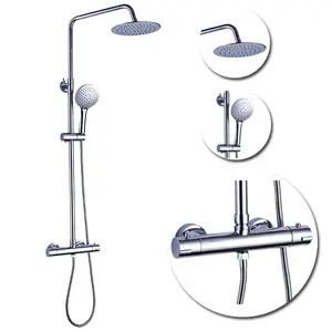 Kamar Mandi Terbuka Kepala Curah Hujan Shower Panel Sistem Kolom Temperatur Kontrol Termostatik Kran Shower Mixer Set