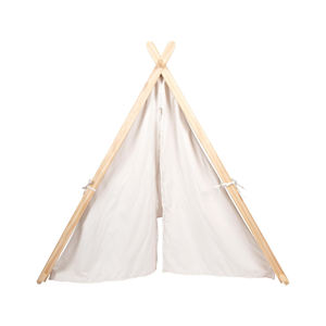 Tente de jeu en toile blanche, tipi, maison de jeu pour enfants avec 2 portes et une fenêtre pour une utilisation dans le salon - Product Image 2