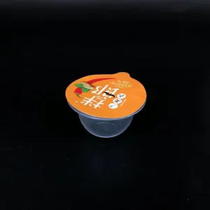 40ml 50ml 명확한 처분할 수 있는 플라스틱 소스/음식 컵/그릇/콘테이너 alu foillid를 가진 명확한 플라스틱 젤로 탄 수플레 컵