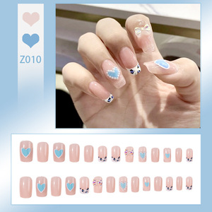 Nouveauté 2026 <span class=keywords><strong>Faux</strong></span> Ongles à Presser <span class=keywords><strong>de</strong></span> Luxe Faits Main, Design Papillon et Diamant, Formes Longues, Cercueil, Amande, Carrées, en ABS, 24 Pièces avec Colle à Ongles - Product Image 4