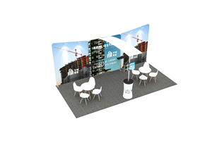 Cabina de exhibición portátil plegable de configuración rápida sin herramientas 10x20 Fondo de tela de tensión Soporte de exhibición retroiluminado portátil - Product Image 5