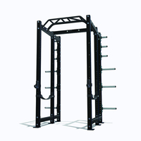 Rack à Squats, Cage de Musculation, Barre de Traction, Crochets en J, Bras de Sécurité, Rangement de Poids, Équipement Robuste pour Entraînement de Force à Domicile