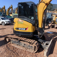 Excavatrice d'occasion Sany SY35U, chenille d'origine chinoise, 3,5 tonnes, mini-excavatrice d'occasion Sany SY35U