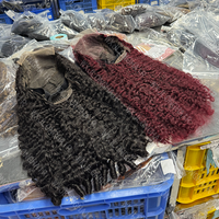Perruques en cheveux humains bruts densité 250, dentelle HD, cheveux alignés aux cuticules, perruque avec mèches, perruque en cheveux humains bruts bouclés birmans