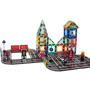 48 पीसी डिय 3 डी ट्रैफिक मजबूत चुंबकीय टाइल चुंबक सड़क निर्माण ब्लॉक टाइल्स सेट खिलौने ओम एटम सेमी पीसी एन71 स स स - Product Image 1