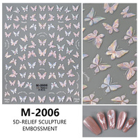 Pegatinas de Uñas de Resina en Relieve 5D con Flores Amarillas, Perlas, Encaje Floral, Mariposas y Patrones, Autoadhesivas para Manicura, Personalizables