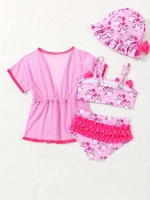 Ensemble de maillot de bain pour filles, imprimé licorne rose, mignon et amusant, incontournable, profitez du plaisir de la piscine