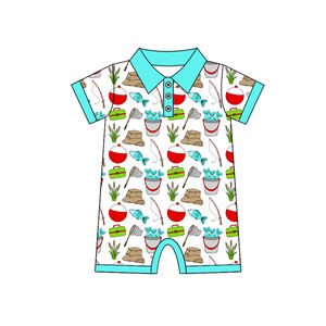 GSSO3158 CUSTOM Ensemble décontracté pour petite fille, motif de poisson rose, vêtements pour enfants, vente en gros, ensemble à manches courtes pour enfant - Product Image 5