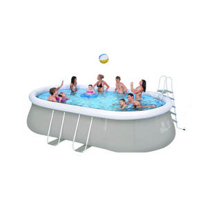 <span class=keywords><strong>Piscine</strong></span> à cadre en acier ovale grise <span class=keywords><strong>piscine</strong></span> de jardin grand jardin extérieur pliant <span class=keywords><strong>piscine</strong></span> gonflable en plastique Pvc pour enfants adultes - Product Image 4