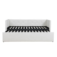Willsoon Modern Design Single Daybed Schlafs ofa mit Trundle Soft Leather Polster Holzrahmen für Wohn möbel