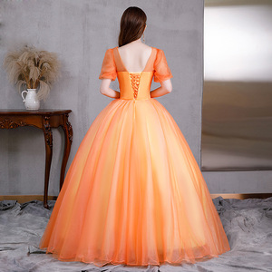 Evening Gown Ball Gown O-Neck Chiffon Empire Waist Candy Color Women's Dress - Product Image 4