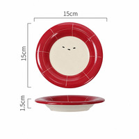 Service de table en céramique motif Ours Pomme de dessin animé, tasse à carreaux peinte à la main, vaisselle en porcelaine mignonne pour usage domestique quotidien