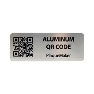 Laser QR code o ID numero in acciaio inox targhetta di metallo