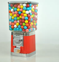 Distributeur automatique de bonbons QF Candy Gumball Capsule Bouncy Ball Mini, capacité de 200 à 300 pièces, design mécanique, rouge, 3,18 kg, garantie 1 an