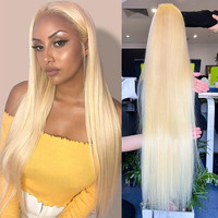 Lavishbeauty 613 HD Perruques Lace Front en Cheveux Humains Brésiliens Vierges, Transparentes, Lisses et Ondulées, Longues