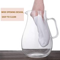 Vente en gros de théière de voyage de grande capacité 64 oz 1800 ml, bouilloire à haute résistance thermique, pichet à eau en verre écologique